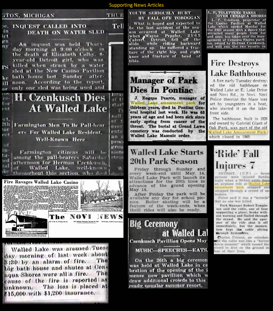 Walled Lake Amusement Park (Walled Lake Park) - Supporting Articles (newer photo)